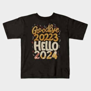 Goodbye 2023 hello  2024 Kids T-Shirt